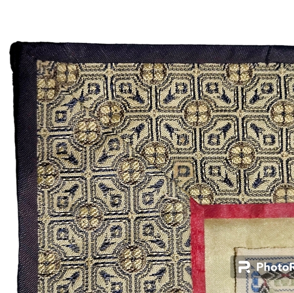 Vintage Chinese Dun Huang Hand Embroidered Silk Panel Floral Butterfly Tapestry - Picture 4 of 6